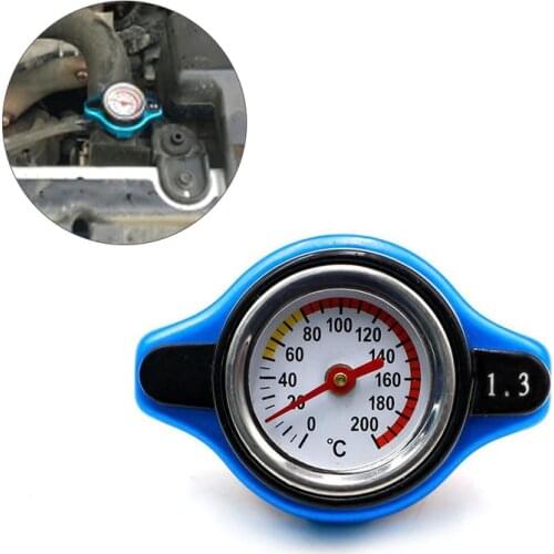 Universal 2 in 1 Thermost Radiator Cap Cover Water Temperature Caliber 1.3 Bar Small Head Cover Gauge Temp Meter Car Accessories