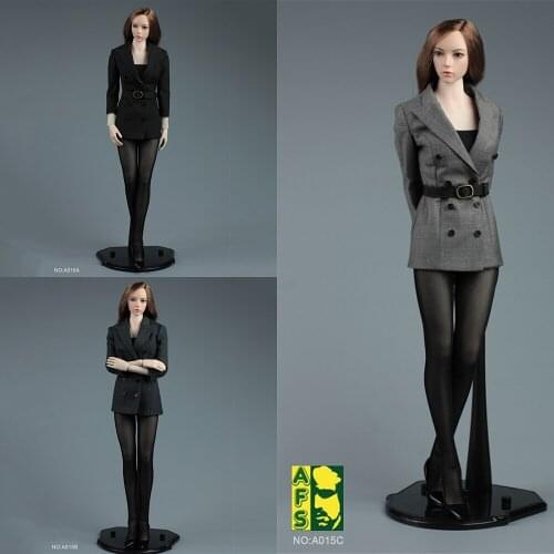 In Stock AFS A015 1/6 Scale Womens Slim Long Suit Suit with Steel Bone Covered Model for 12'' Female Action Figure Body