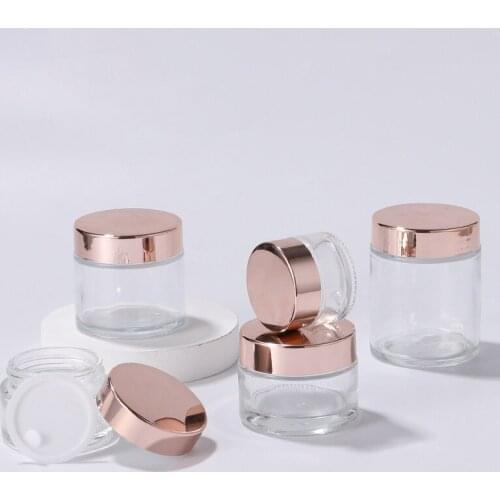 10pcs Empty Jars Cosmetic Container 5-100g Cosmetic Storage Bottle with Lid Glass Bottle Cream Container Frosted Transparent Jar