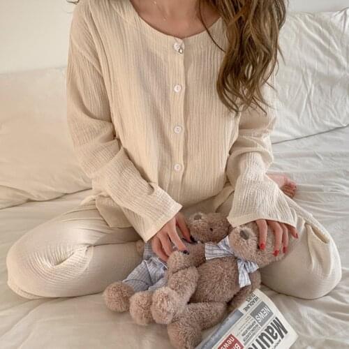 100% Cotton Maternity Nursing Sleepwear Suit Plus Size Loose Sleep Lounge Wear Clothes for Pregnant Women Pregnancy Pajamas