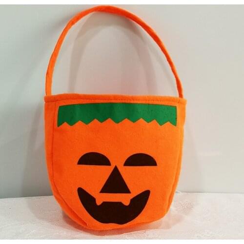 2Pcs Halloween Foldable Pumpkin Jack Lantern Bag Non-Woven Portable Candy Gift Bags Basket Trick Decoration Bags Halloween Decor