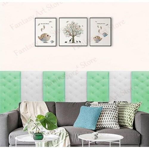 4mm Self-adhesive Bedside Soft Bag Anti-collision Wall Sticker Tatami Soft Bag Sticker Imitation Soft Bag Bedside Wall Sticker