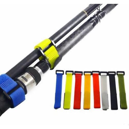 5PCS Mixed Colors Tie Holders Straps Belts Hook Loop Cable Cord Ties Belt Tackle Fishing Accessories