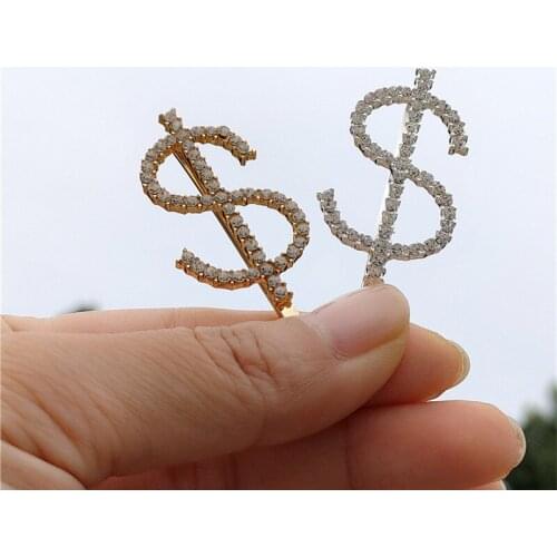 Lucky Hair Accessories For Women Dollar Symbol $ Hairpins BOSS Letters Hair Clip BO$$ Sign Rhinestone Headband Christmas Gift