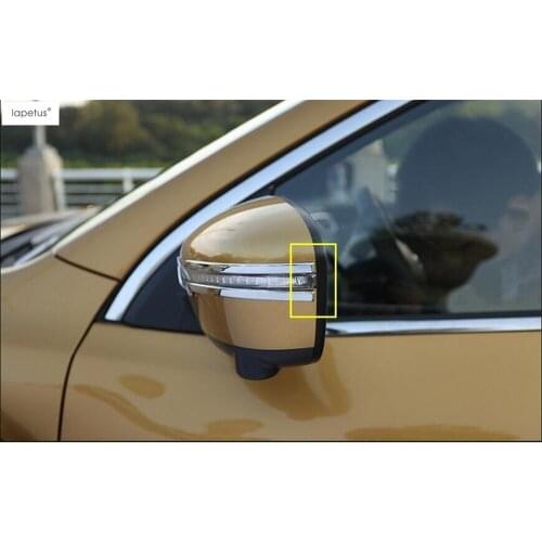Lapetus Accessories For Nissan Qashqai J11 2014 - 2018 Car Door Chrome Rear View Rearview Mirror Lid Rubbing Strip Cover Trim