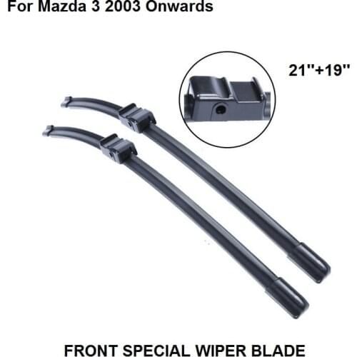Car Accessaries Wiper Blade Used For Mazda 3 2003 Onwards 21''+19'' 2 Pieces Windscreen Wipers Natural Rubber