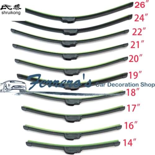 Car Styling Stickers Universal U-Type Soft Frameless Bracketless Rubber Car Windshield Wiper Blade