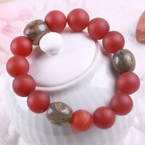 Free Shipping Fashion Natural TIANZHU Art Matte Red Onyx Lovers Beads Women Men Energy Strand Bracelets Fashion Jewelry