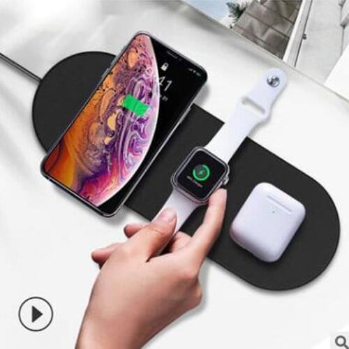 10W Fast Charge 3 In 1 Wireless Charger For Iphone 8 Charger Dock For Apple Watch 5 4 Airpods Pro Wireless Charge Stand