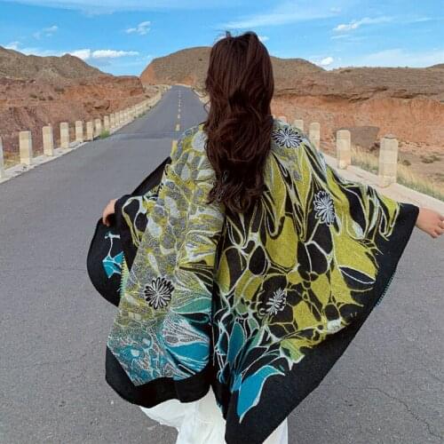 Big Shawl Womens Autumn and Winter Outdoor Sunscreen Hooded Scarf Red National Style Knitwear women pashmina