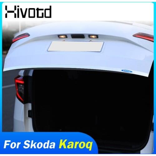 For Skoda Karoq 2018-2020 Accessories Exterior Decoration Rear Door Tailgate Trunk Trim Chrome Frame Trims Cover Bumper Moulding