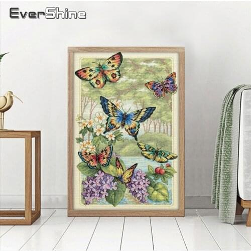 EverShine Diamond Embroidery Animals Butterfly Diamond Painting With Square Rhinestones Diamond Mosaic Cross Stitch Kits Gift
