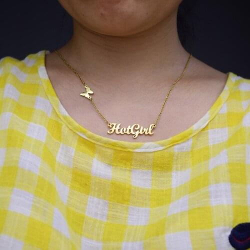 European and American new HotGirl necklace HotGirl sexy girl collarbone chain creative letter necklace