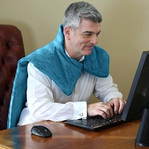 Flannel Health Relief Wrap Neck Shoulder Back Therapy Muscles Pain Relief Pad Massaging Heat Wrap Household Massager