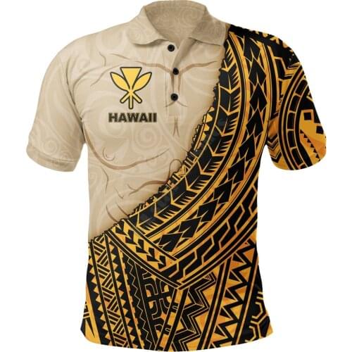 Hawaii Polo T-shirt Polynesian Wild Style 3D Printed Polo Shirt Men for Women Short Sleeve Summer T-shirt