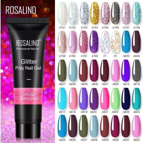 ROSALIND Poly Nail Gel polish Builder Gel For Extension Manicure Nails Art Design Luminous Semi Permanent Extension Gel polish
