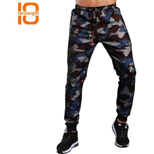 TENNEIGHT Camouflage jogging Pants Men Cotton Elastic Trousers Sport Leggings Training Running pants Gym Bodybuilding Sweatpants