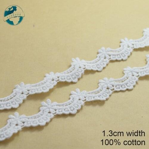 5yards 1.3cm Cotton Embroid Lace Sewing Ribbon Guipure Lace African Fabric Trim Warp Knitting DIY Garment Accessories#1777