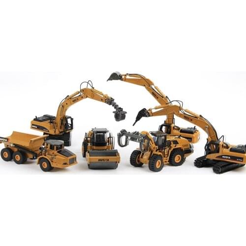 HUINA Alloy Diecast Excavator 1:50 Engineering Construction Model Bulldozer Metal Truck for Boys Birthday Gift Toy Cars
