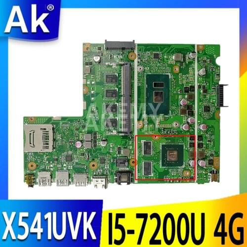 Akemy X541UVK Laptop Motherboard For Asus X541UJ X541UVK X541UV MainBoard W/ I5-7200U 4GB RAM (V2G) Free Board