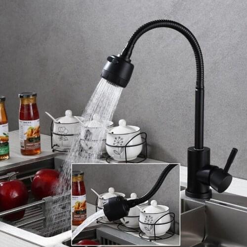 Matte Black Kitchen Faucet Stainless Steel Pull Down Basin Sink Spray Tap Mixer Cold and hot Tap Single Handle Flexible Faucet