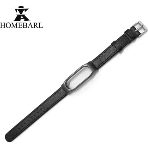 Metal Case Frame Leather Band Replacement Wrist Strap For Xiaomi Mi Band 2 3 4 5 Miband 2 3 Wriststrap Wristband Smart Bracelet