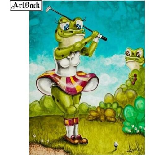 Cartoon frog 5d diamond painting full square drill diamond embroidery 3d round rhinestone diamond mosaic wall sticker