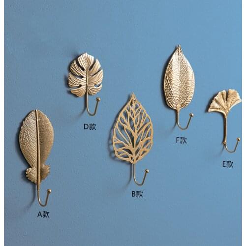 Wall Hooks for Hanging Clothes Umbrella Scarves Creativity Home Decoration Hook Wall Gold Hangers on wall Hook Holder Clothes