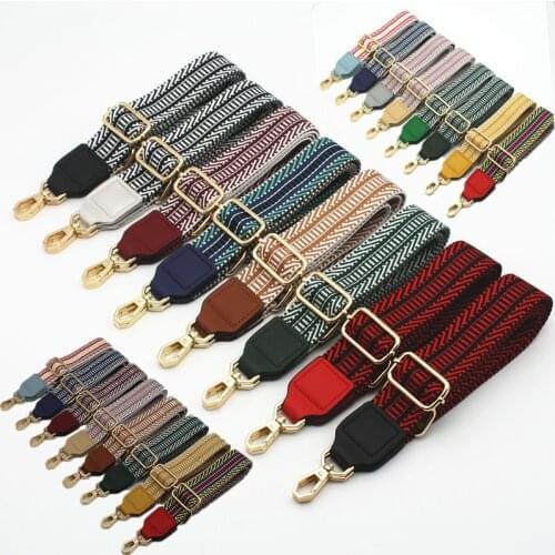 Nylon Rainbow Adjustable Shoulder Belt Bag Handle Satchel Replacement Handbag Bag Strap Crossbody Shoulder Wallet Purse