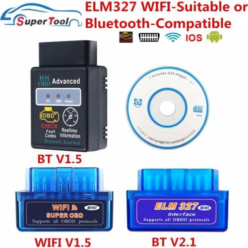 OBD2 ELM327 V2.1 OBDII ELM 327 WIFI V1.5 HH OBD ELM327 Bluetooth-Compatible V2.1/2.1 OBD 2/II Diagnostic Tool Auto Code Scanner