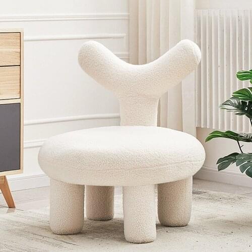 Lamb Wool Single Sofa Children Small Tatami Bedroom Balcony Chair Female Room Mini Lazy Sofa Chair