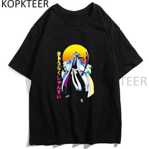 BLEACH Anime T-shirts Men Women Shunsui Kyoraku Kisuke Urahara Toshiro Hitsugaya Manga Print Summer Short Sleeve Casual Tops Tee
