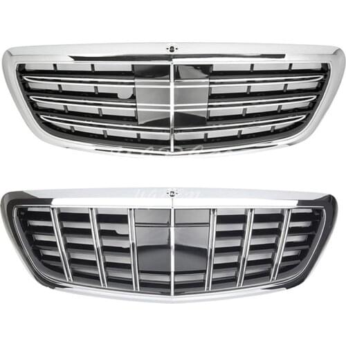 Fit for S Class W222 Grille for Sedan Chrome Front Racing Grill 2014-2020 S320 S400 S350 S500 S450