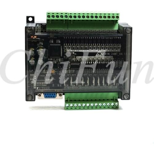 PLC industrial control board FX1N 24MT 14 input 10 Transistor output 2 road 100K pulse output with MODBUS RTU