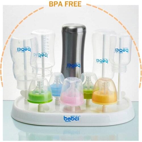 Bobei Elephant Baby Bottle Drying Rack Kids Bottles Cleaning Dryer Drainer Storage Rack Glass Countertop Drying Rack for Bottles