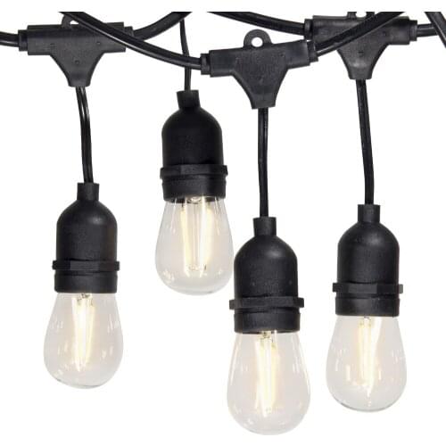 Waterproof 15M 24 LED Bulbs String Lights E26 E27 S14 2W LED Retro Edison Filament Outdoor Street Garden Holiday String Lighting