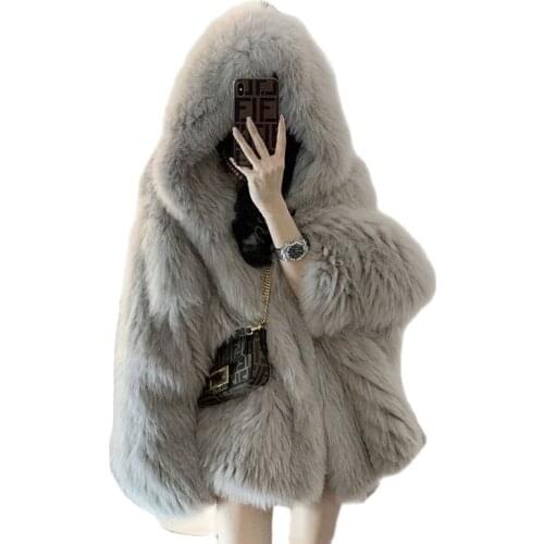 Parkas Woman 2021 Winter New One-Wear Multi-Wear Imitation Fox Fur Womens Jacket Liner Detachable Short Fur Coat Woman Top