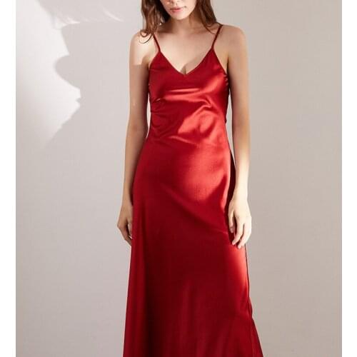 Summer Silk Slip Womens Sexy Sleeveless Dress With Pearl Elegant V Neck Women Clothing NEW Free Shipping