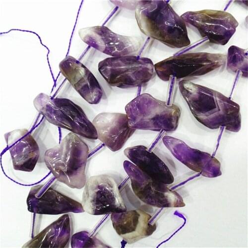 1 Strand 34x13mm Wholesale Natural Purple Amethyst Irregular Loose Beads DIY Handmade Jewelry Accessories S768
