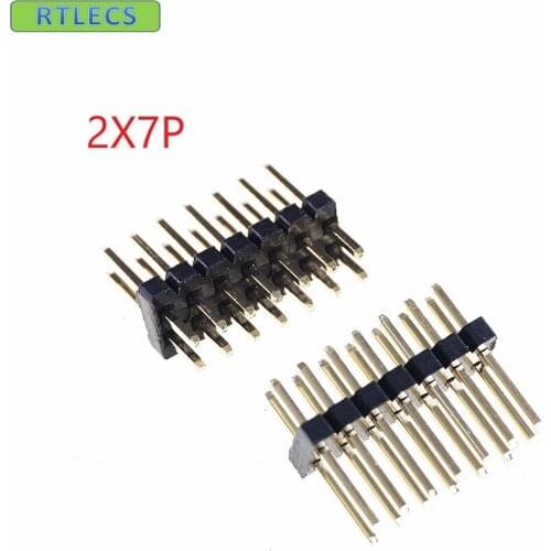 1000pcs 2x7 P 14 pin 1.27mm Pitch Pin Header male dual row Male straight gold flash Rohs Reach double rows pitch 1.27