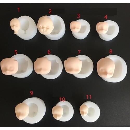 11 DIY Face Silicone Mold Fondant Molds Cake Decorating Tools Polymer Chocolate Soap Molds Handmade Craft Clay Dolls Face Mould