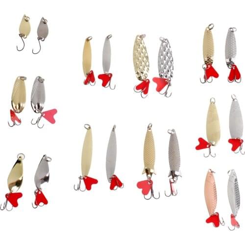 21Pcs Assorted Spoon Metal Fishing Lure Bait Bass Fishing Bait Tackle Hook