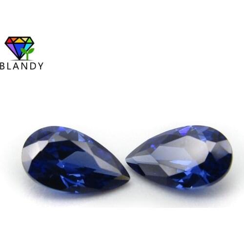 2x3~10x12mm Pear Shape Blue CZ Stone 5A Quality Loose Dark Blue Cubic Zirconia Stone Synthetic Gems For Jewelry
