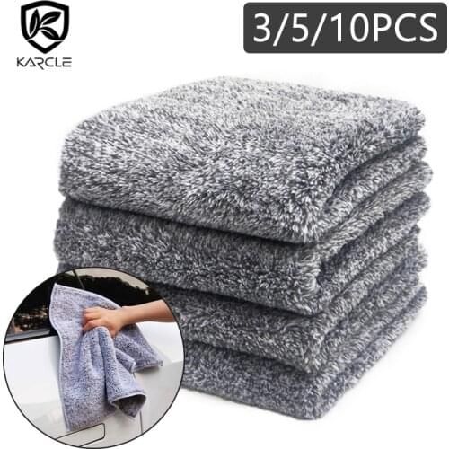 3/5/10Pcs Car Wash Microfiber Towel Bamboo Charcoal Fibre Car Cleaning Drying Cloth Auto Detailing Washing Towels Rag For Car