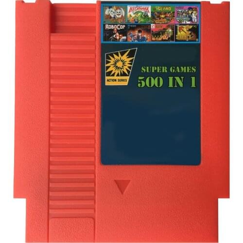 500 in 1 72 pin 8 bit with Contra Ninja Adventure Island Bomber Man P.O.W Double Dragon for 8 bit Retro Console