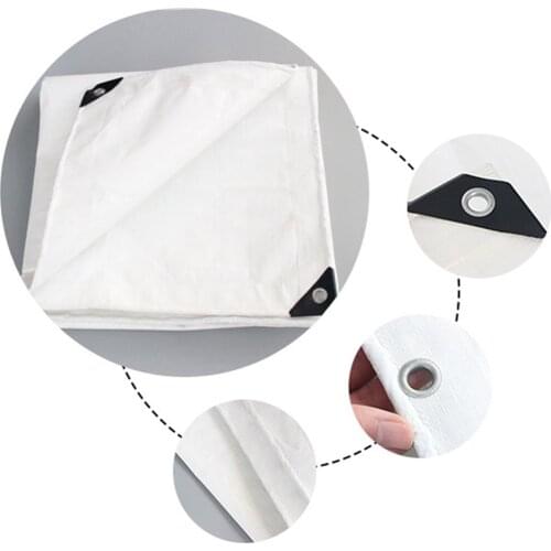 6.6x16Ft White Waterproof Poly Tarp Cover Tarpaulin for Canopy Tent