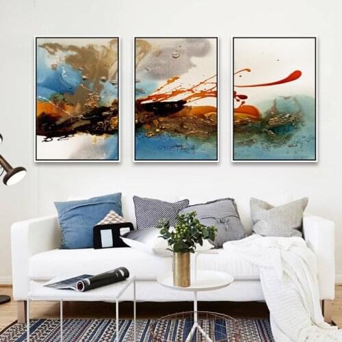 3pcs Abstract Painting Oil Painting Wall Pictures For Living Room Home Decor Abstract Clouds Colorful Canvas Art No Frame