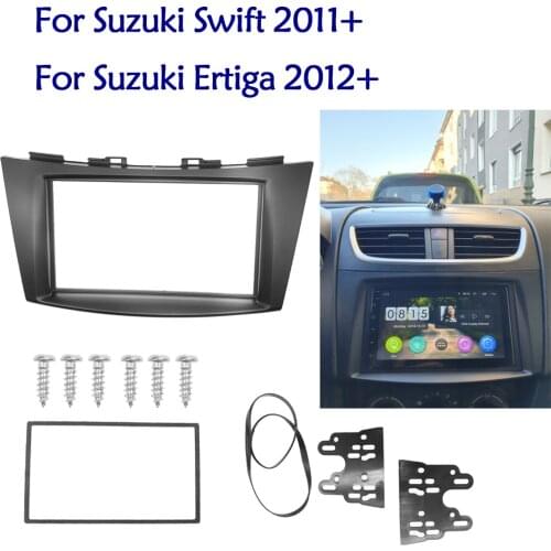 Car Fascia Radio Panel for SUZUKI Swift 2011+ Double Din Frame Adapter Plate For Ertiga 2012+ Dash Kit Install Console Cover