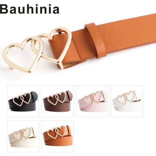 Bauhinia brand love double ring buckle length 107 width 3.3 fashion all-match ladies student decoration jeans casual pants belt