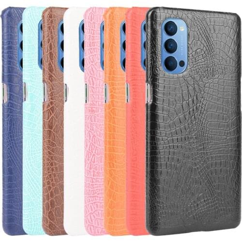 Oppo Reno4 5G Case OPPO RENO 4 Crocodile Skin PU Leather PC Hard Bag Cover For Oppo Reno 4 5G Phone Case